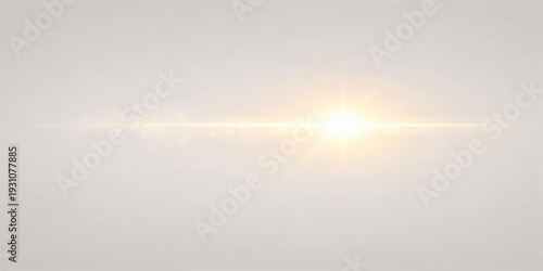 Sun shining through white clouds in a blue sky above the horizon