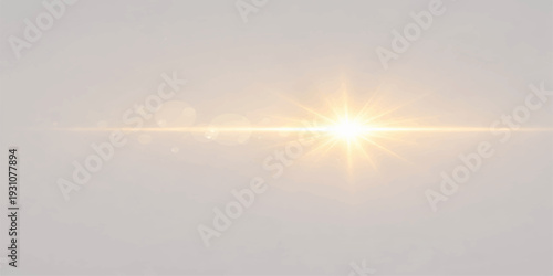 Sun setting over snowy landscape with bright sky and clouds