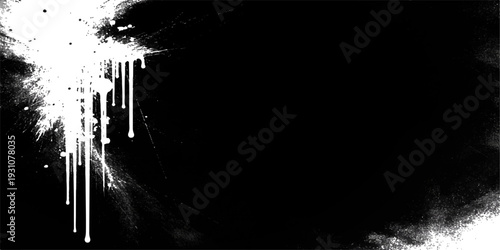 Abstract black ink splatter grunge background