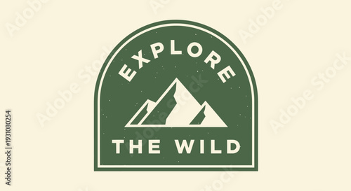 Explore the Wild Mountain Adventure Emblem Logo Design.