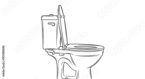 Clean bathroom fixture illustration for hygiene concepts simple sanitation element line art drawing