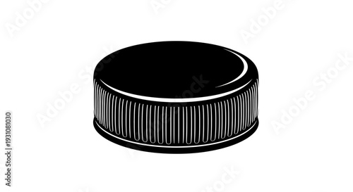 Versatile black plastic bottle cap for sealing containers and packaging products vector illustration