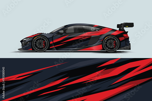 Car livery graphic vector design. Abstract grunge background wrap design for vehicle vinyl stickers and car branding.