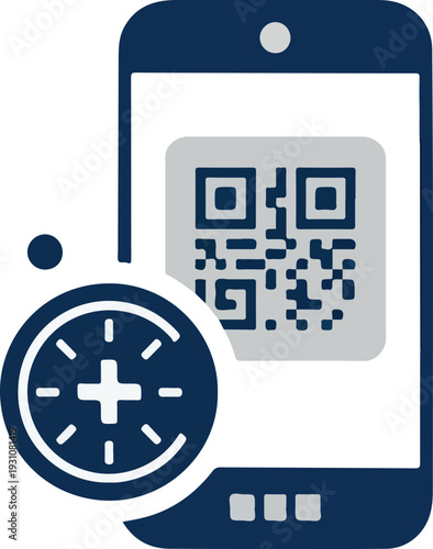 Digital Access Time Management with Mobile QR Code Icon