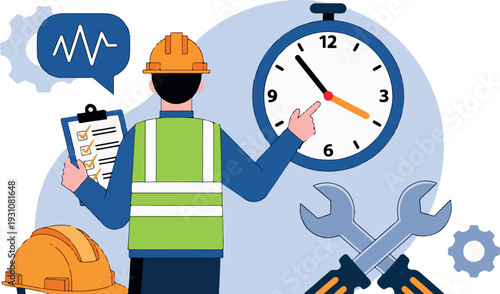 Construction Project Manager Overseeing Time Safety and Efficiency on Site