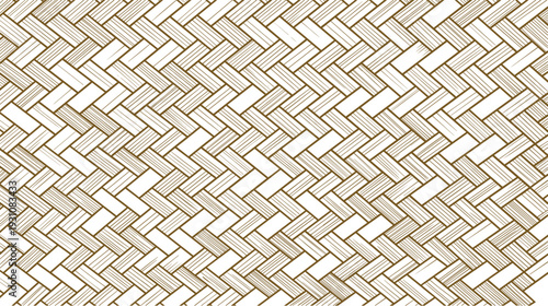 Brown woven pattern background texture, with interlocked rectangular shapes creating a detailed basket weave design.