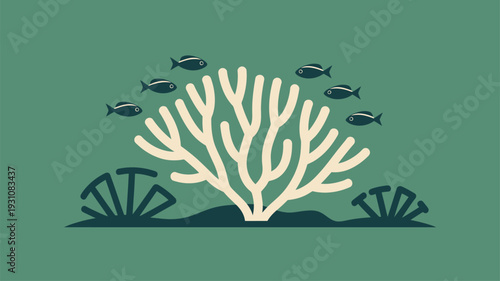 Coral reef fish ocean green