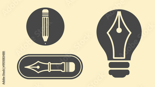 Creative tools design inspiration icons