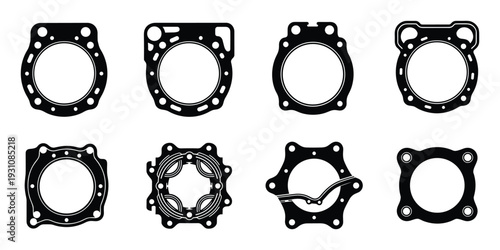 Engine cylinder head gaskets set black automotive parts, seals and engine repair components for motorcycle and car