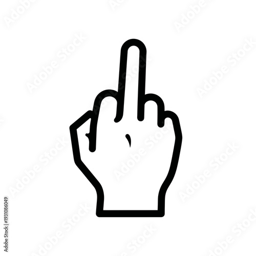 Middle Finger Gesture Icon Vector Art
