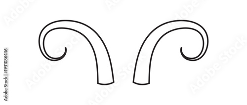 devil horn icon, animal horn icon, vector illustration.