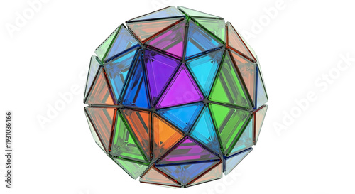 Geometric Sphere of Colored Translucent Triangles