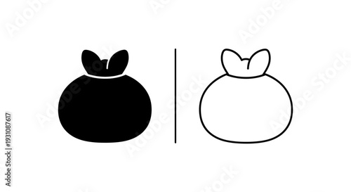 Black and white illustration of two money bags side by side Vector