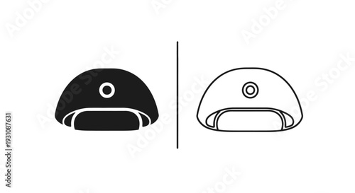 Black and white illustration of two identical car parts compared Vector