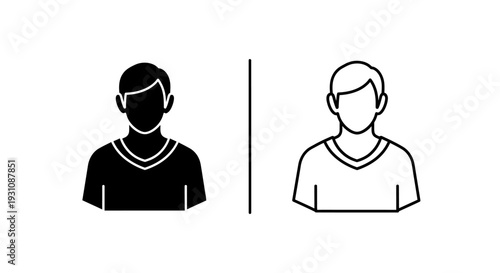 Black and white silhouette of two men side by side Vector