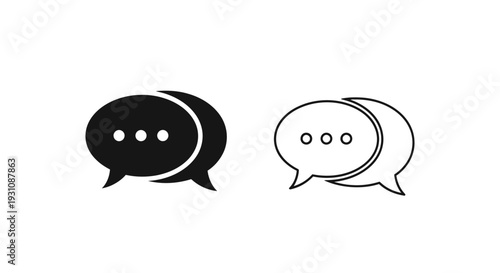 Chat speech bubbles for communication and conversation Vector