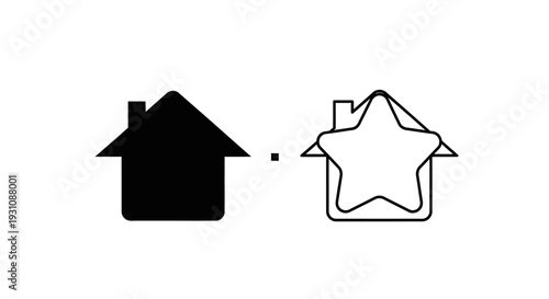 House icon transforming into star rating symbol Vector