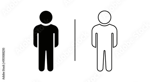 Social distancing illustration of two people standing apart Vector