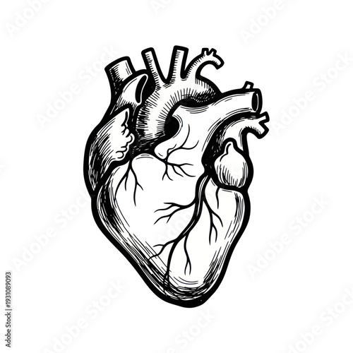 Anatomical Heart Illustration - Vintage Medical Sketch