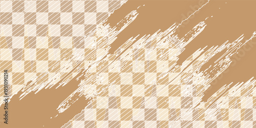 Gingham seamless pattern. Beige and white vichy background texture. Checkered tweed plaid repeating wallpaper. Natural nude fabric and textile swatch design. Vector
