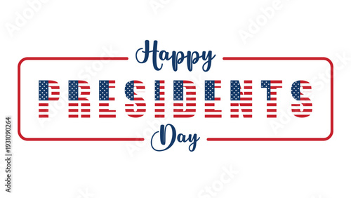 Happy Presidents Day Vector Typography with Patriotic American Flag Design