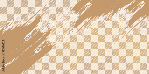 Gingham seamless pattern. Beige and white vichy background texture. Checkered tweed plaid repeating wallpaper. Natural nude fabric and textile swatch design. Vector