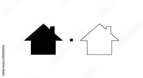 House icon evolution simple black and white illustration Vector