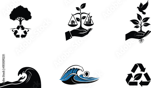 World environment day eco friendly symbols and icons