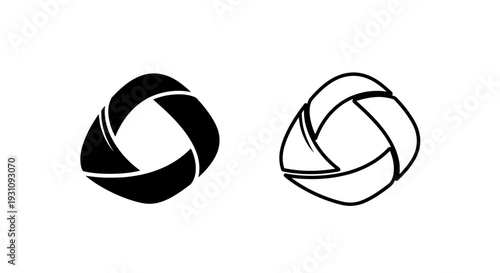 Camera lens aperture blades icon design elements Vector