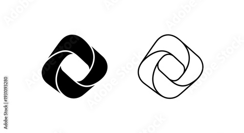 Camera lens aperture blades icon design concept Vector