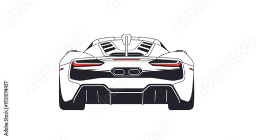 Rear View of Sports Car.