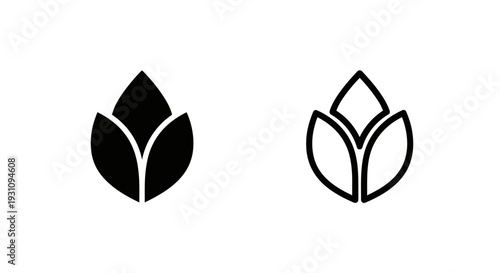 Minimalist leaf logo designs for modern brand identity solutions Vector