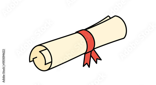 Rolled up paper scroll.