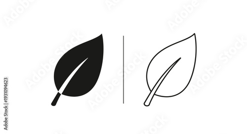 Simple black and white leaf logo design concepts Vector
