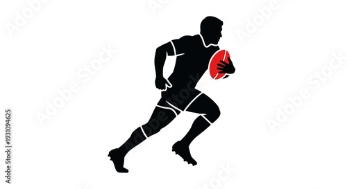 Rugby Player Running Fast.