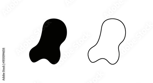 Black and white abstract shapes side by side illustration Vector