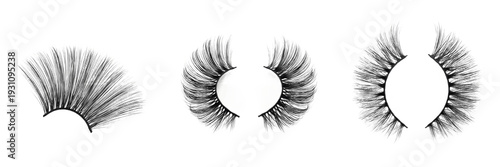 Obraz na plátně False Eyelashes Strip Lashes Isolated on White Background No Shadow, Dramatic an