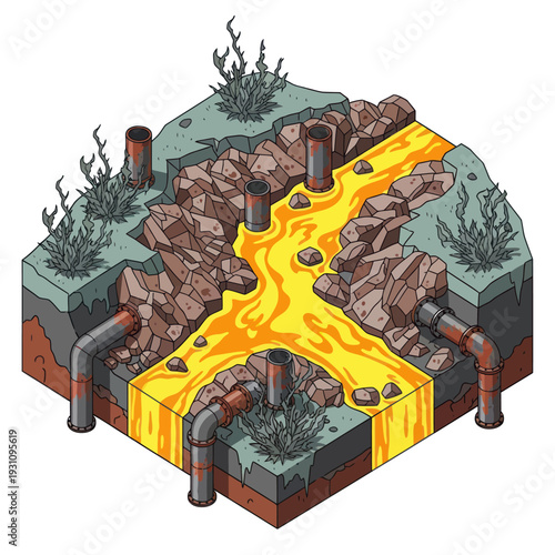 Industrial Pollution Causing Environmental Damage.