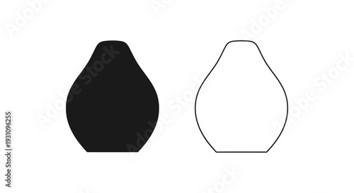 Geometric shapes comparison black and white outline illustration Vector