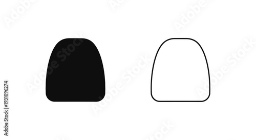 Black and white shapes side by side comparison Vector
