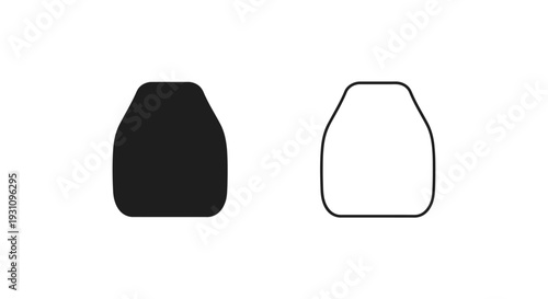 Black and white shapes side by side comparison image Vector