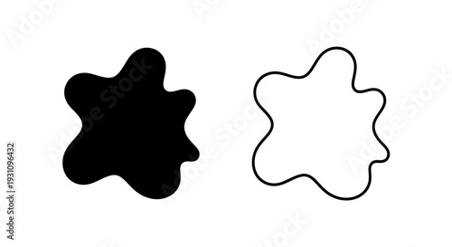 Black and white star shape with irregular edges illustration Vector