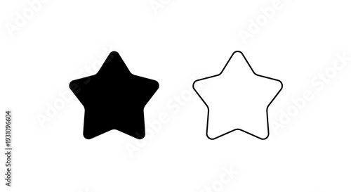 Black and white star shapes for rating and design purposes Vector