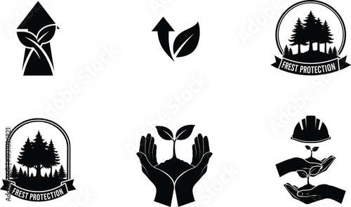 World environment day eco friendly conservation logo designs