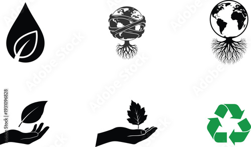 World environment day eco friendly symbols and icons