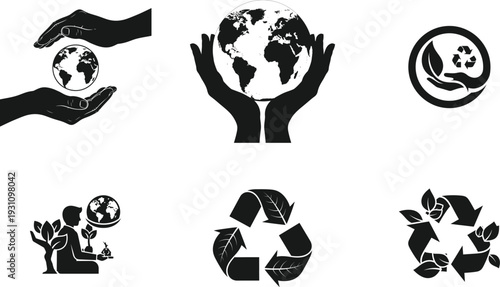 World environment day eco friendly conservation icons