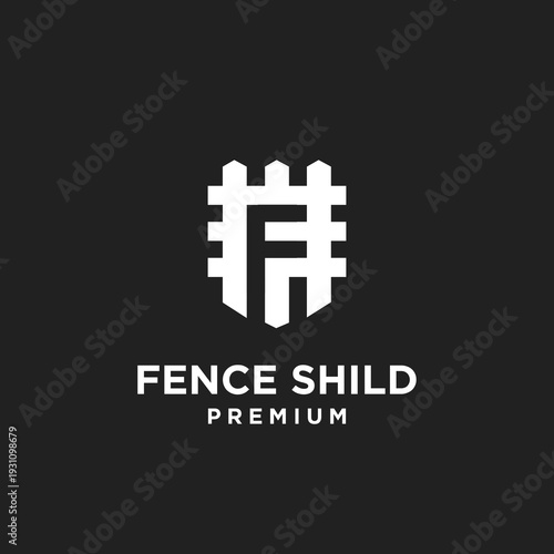 Modern Geometric Fence Shield F Letter Logo Design Vector Icon for Property Security and Real Estate Branding