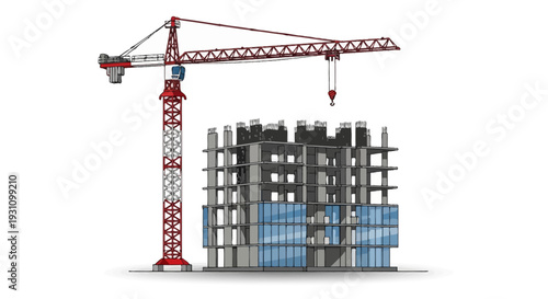 Construction Crane Building Site Equipment.