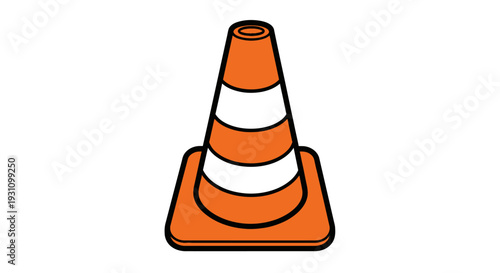 Traffic cone road safety warning sign.