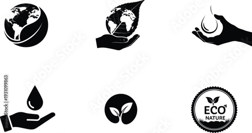World environment day eco friendly symbols and logos